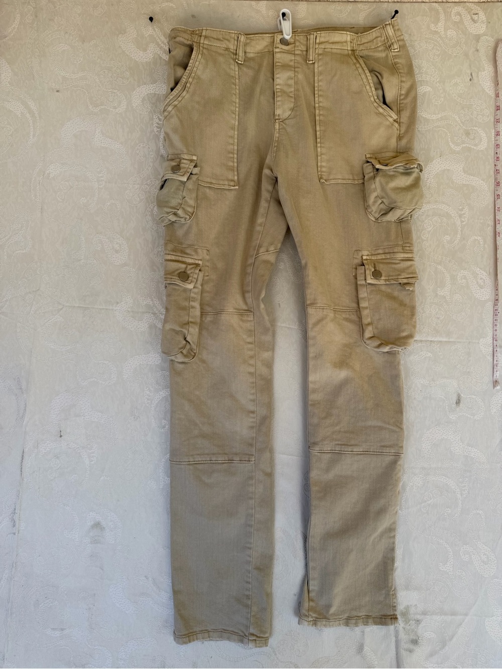 MNML Tan Men's Cargo Pants with Multiple Pockets